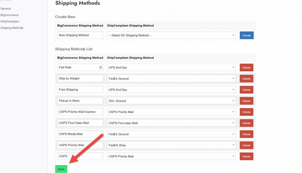 Saving Changes to Shipping Methods in A2C