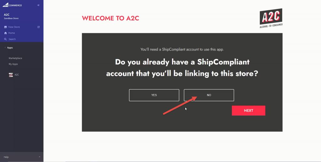 Do you already have a ShipCompliant account that you'll be linking to this store?